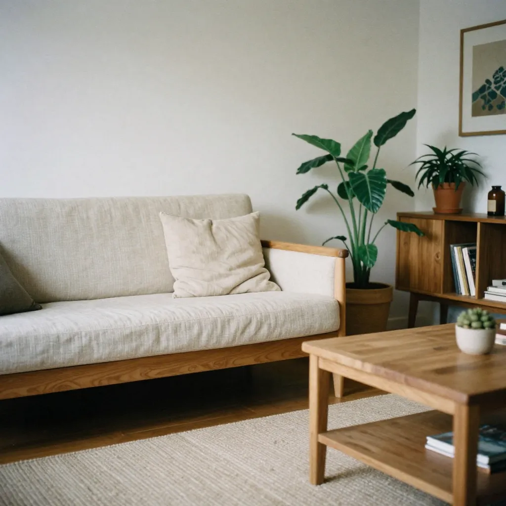 Bathroom with clay tiles and stone sinks