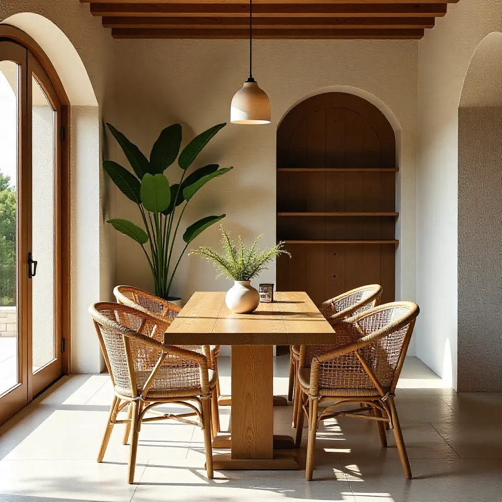 Living space with mixed natural materials